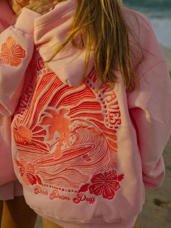 Pink Palm Puff Hoodies – Comfort & Style Redefined